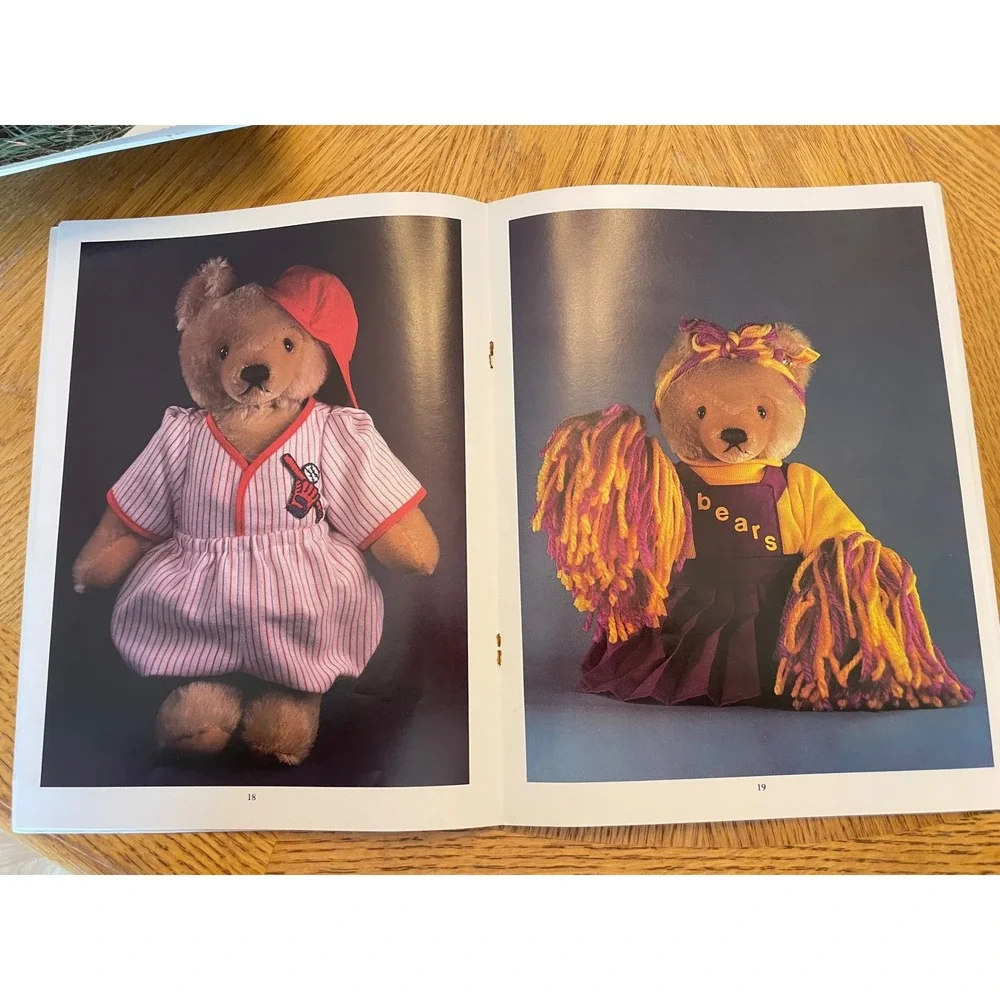 2 Vintage Teddy Bear Outfit Pattern Books Dressing All-American Haute Couture